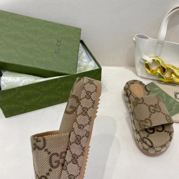 Gucci GG Marmont Platform Slide Sandal