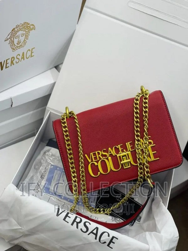 Versace Jeans Couture Saffiano Lock Crossbody Bag
