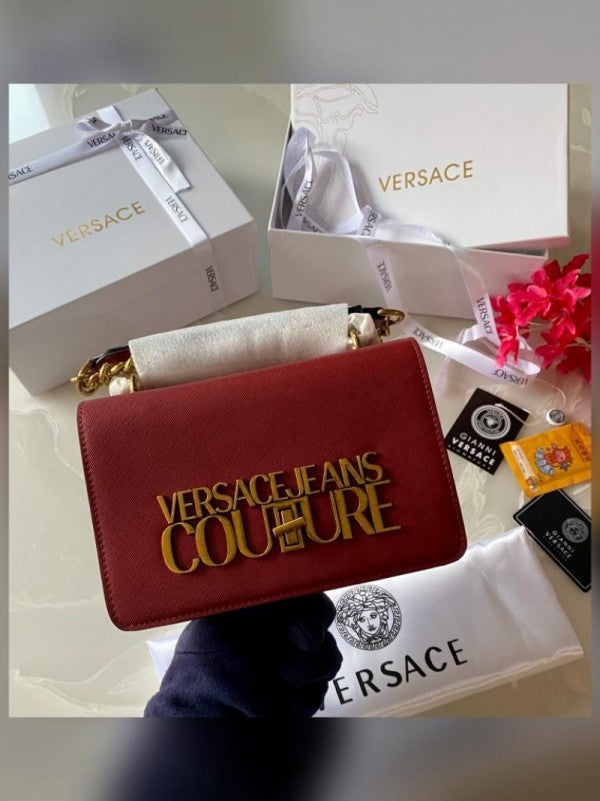 Versace Jeans Couture Saffiano Lock Crossbody Bag