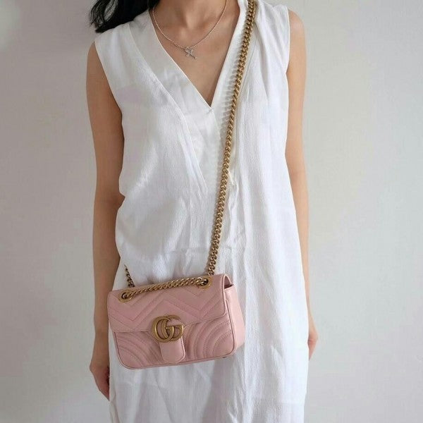 Gucci GG Marmont Mini Matelasse Shoulder Bag With Box & Dust Bag