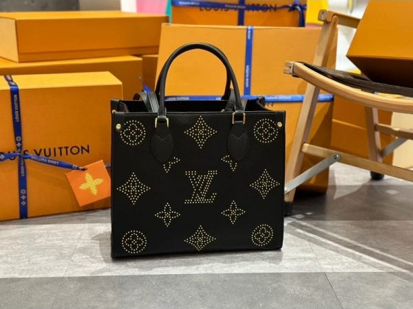 Louis Vuitton On The Go Premium Monogram Empreinte Leather Tote Bag