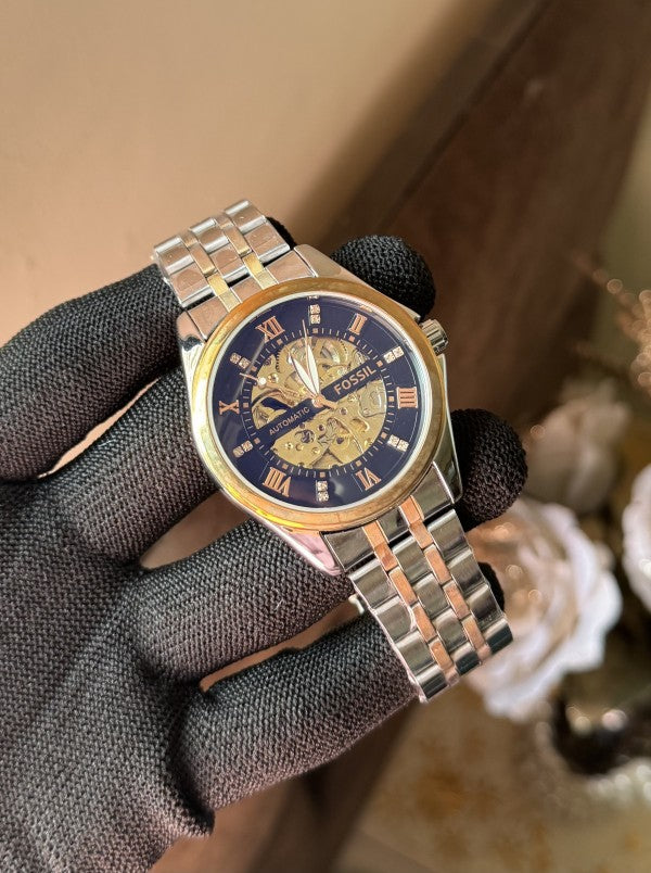 Fossil Automatic Dual Tone Metal Premium Watch