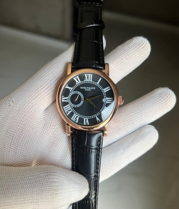 Patek Philippe Black Leather Belt Premium Chronograph Watch