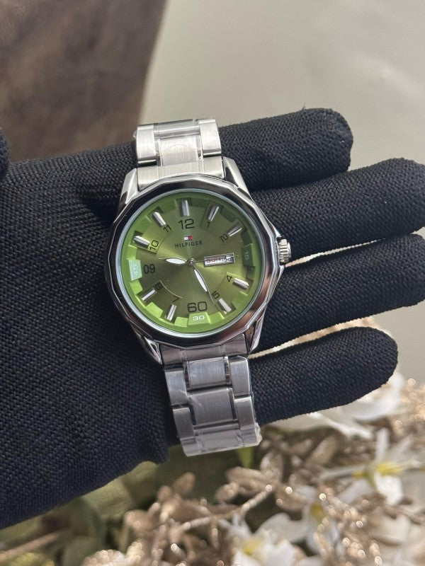 Tommy hilfiger Silver- Green Dial Premium Watch
