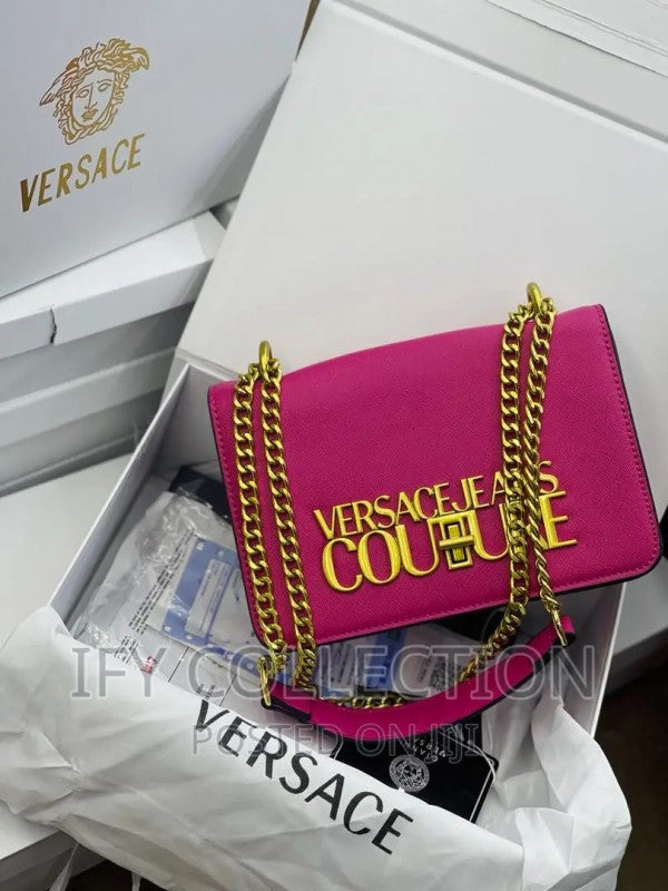 Versace Jeans Couture Saffiano Lock Crossbody Bag