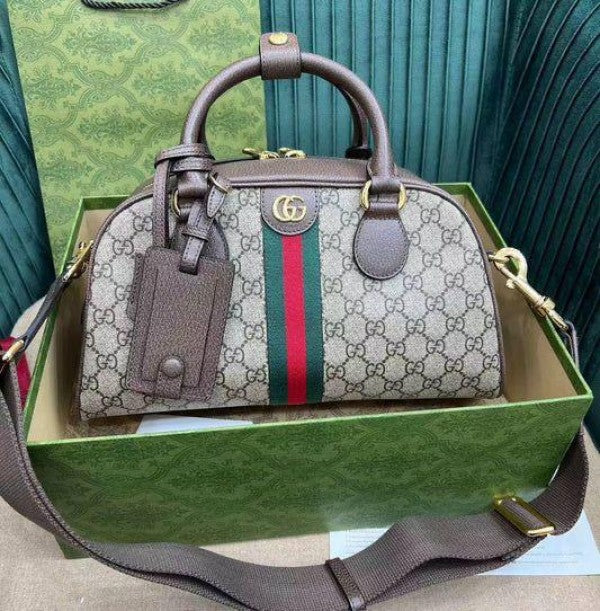 GUCCI Medium Ophidia GG Top-Handle Bowling Bag