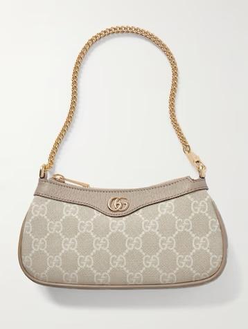GUCCI GG OPHIDIA SUPREME MINI CANVAS LEATHER SHOULDER BAG