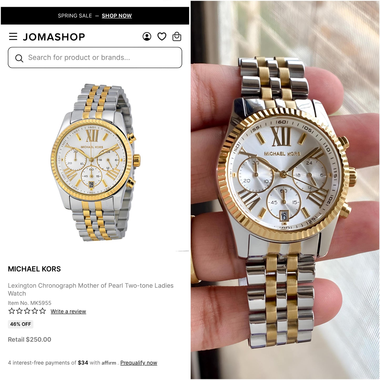 Beautiful Michael Kors Women's Lexington Gold-Silver