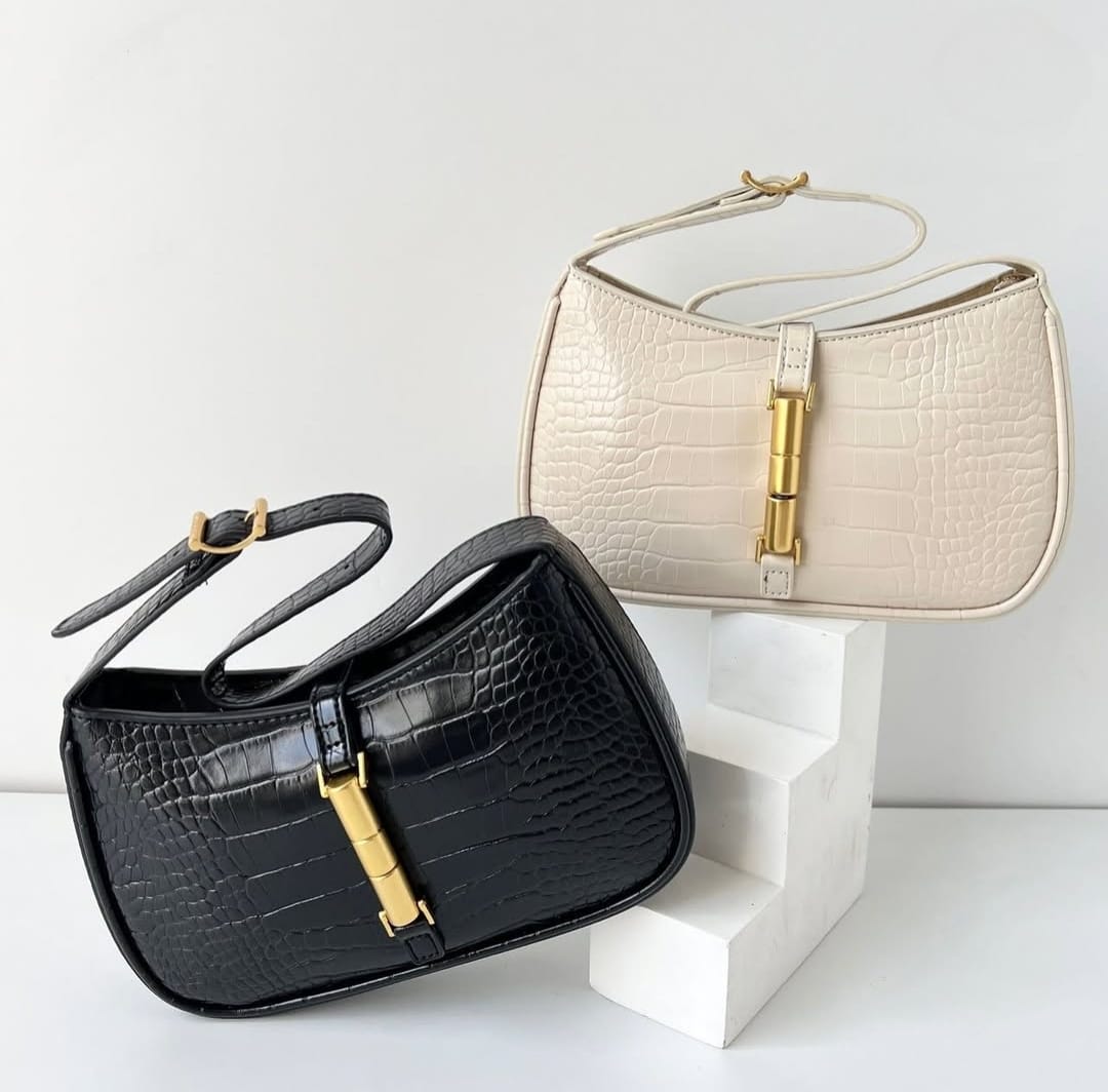 CHARLES & KEITH CESIA CROC - EFFECT ACCENT SHOULDER BAG