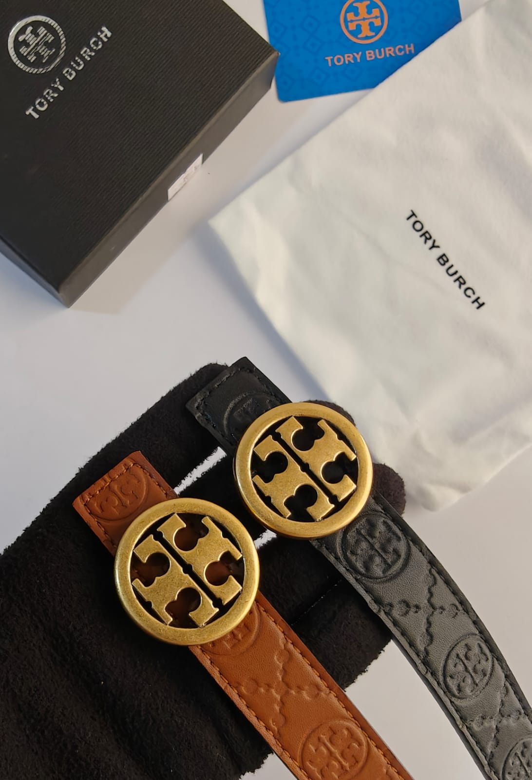 TORY BURCH EMBOSSED BELTS