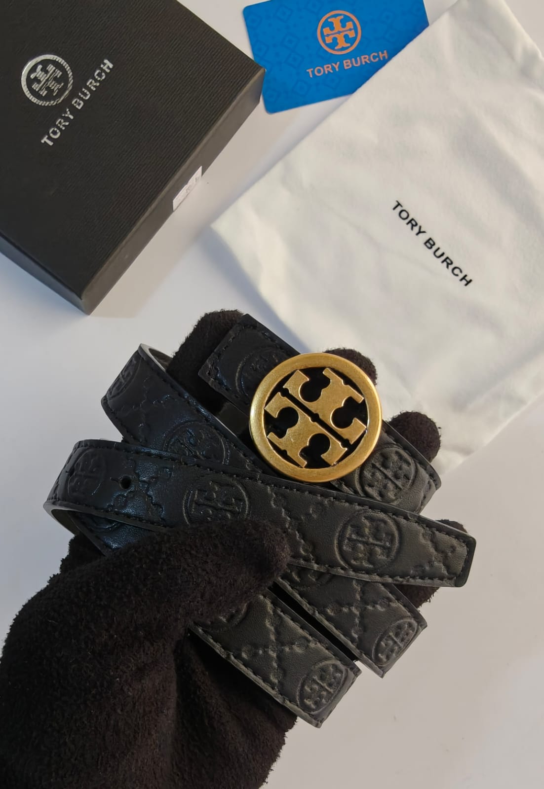 TORY BURCH EMBOSSED BELTS