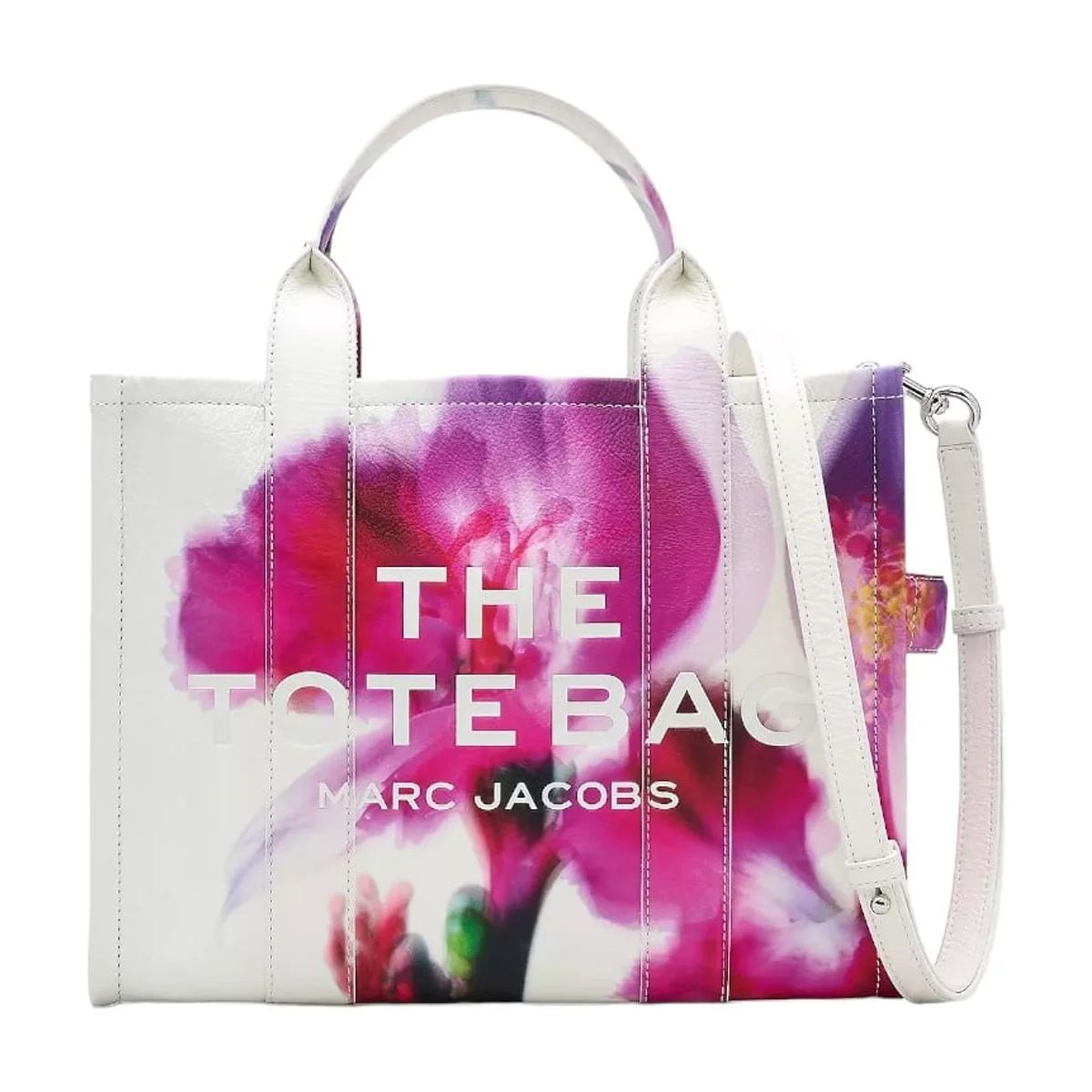 MARC JACOBS THE FUTURE FLORAL LEATHER MEDIUM TOTE BAG