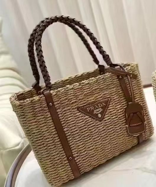 PRADA JUTE BUCKET BAG