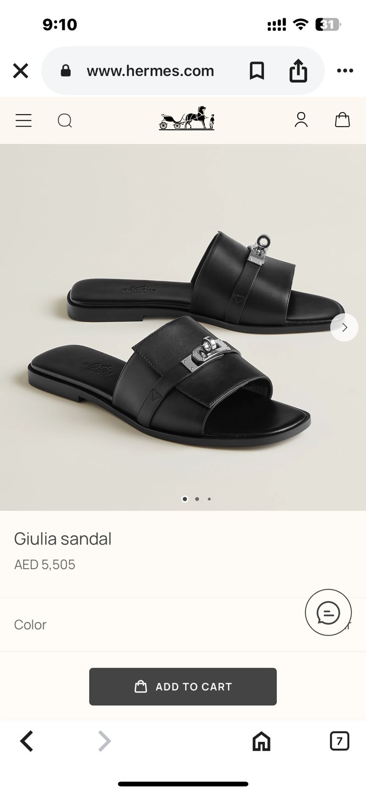 HERMES GIULIA SLIDE SANDAL
