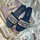 Christian Dior Black Dway Slide With OG Box
