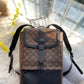 Louis Vuitton Saumur Backpack Monogram Eclipse With Dust Bag Brown - LABLEWHORE.COM