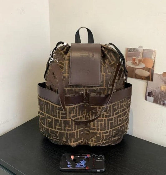 Fendi Brown Monogram Premium Unisex Backpack With Dust Bag And Bill