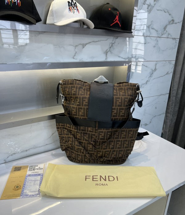 Fendi Brown Monogram Premium Unisex Backpack With Dust Bag And Bill