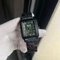 Emporio Armani Meccanico Green Dial With Black Metal Belt Automatic Watch
