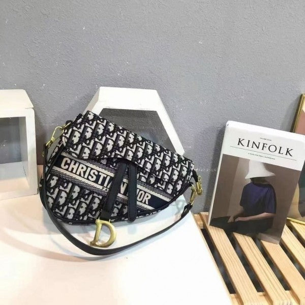 Dior Saddle Bag Oblique Embroidery With OG Box & Dust Bag