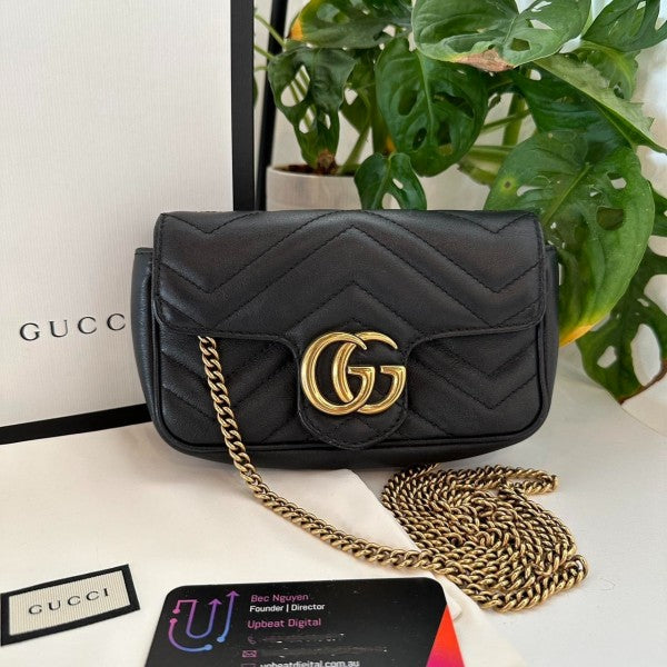 Gucci GG Marmont Mini Matelasse Shoulder Bag With Box & Dust Bag