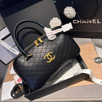 Chanel Classic Top Handle Premium Bowling Bag With Dust Bag