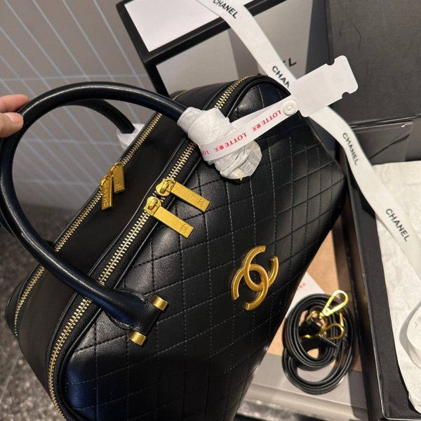 Chanel Classic Top Handle Premium Bowling Bag With Dust Bag
