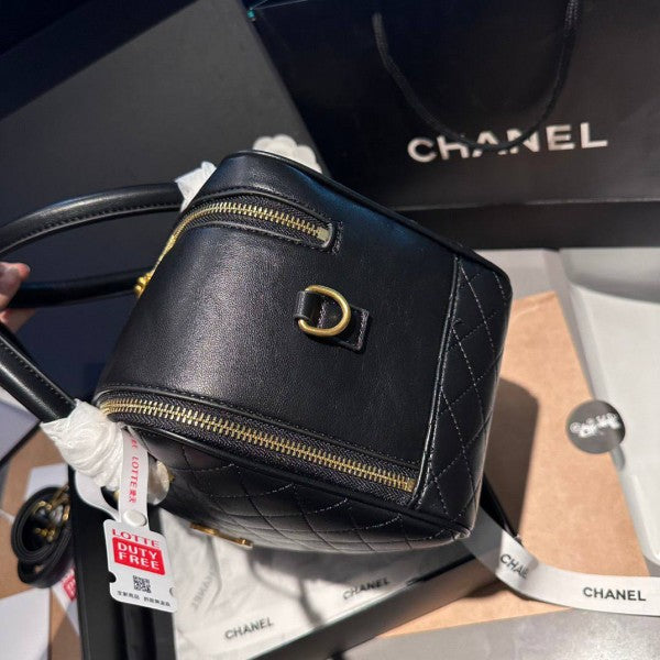 Chanel Classic Top Handle Premium Bowling Bag With Dust Bag