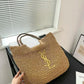YSL Saint Laurent ICare Raffia Jute Tote Bag With OG Box