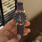 Cartier Blue Leather Strap Chronograph Watch