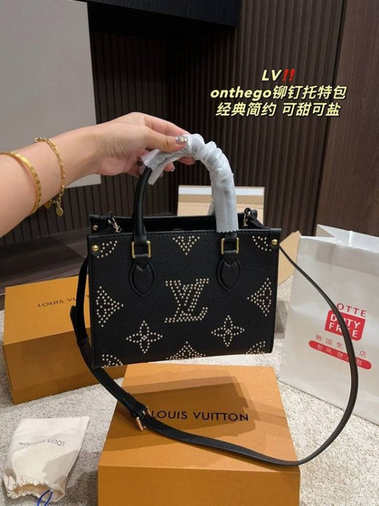 Louis Vuitton On The Go Premium Leather Tote Bag With OG Double Magnetic Box