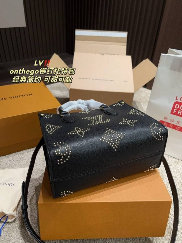Louis Vuitton On The Go Premium Leather Tote Bag With OG Double Magnetic Box