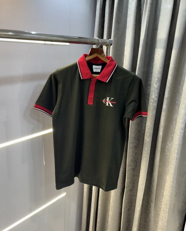Calvin Klein Logo Print Premium Polo T-Shirt