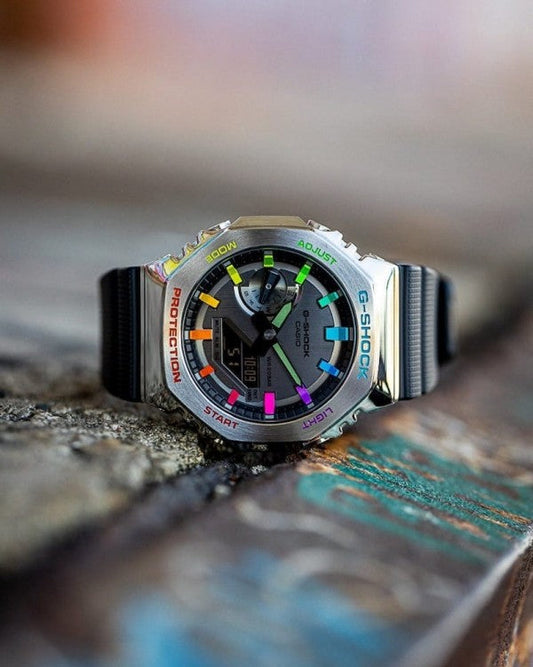 G - Shock Silver Metal Dial Rainbow 44mm Premium Watch