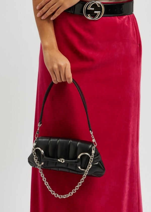 Gucci GG Horsebit Chain Shoulder Bag With OG Box & Dust Bag