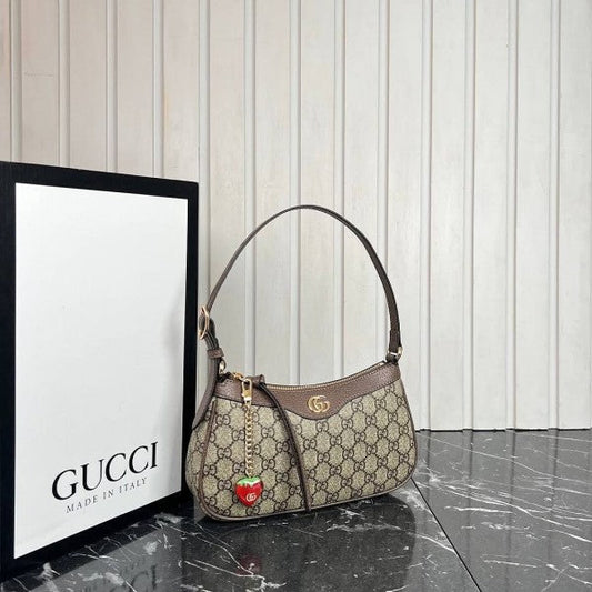 Gucci Ophidia GG Monogram Supreme Premium Shoulder Bag With OG Double Box