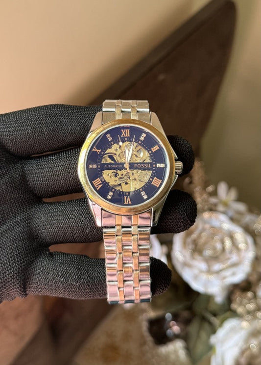 Fossil Automatic Dual Tone Metal Premium Watch