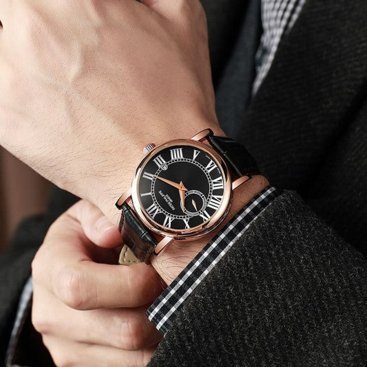 Patek Philippe Black Leather Belt Premium Chronograph Watch