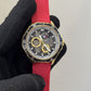 Tommy Hilfiger Red Silicone Strap Automatic Open Machinery Premium Watch