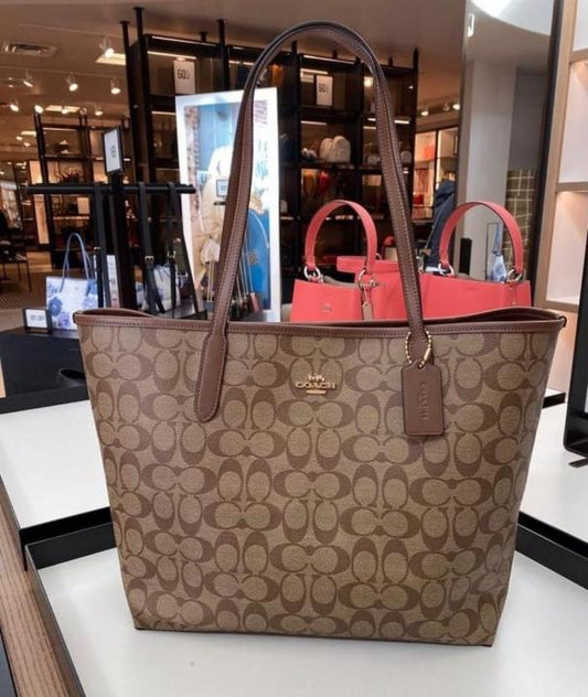 Coach Signature City Tote Bag With OG Box & Dust Bag