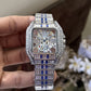 Cartier  Santos Skeleton Blue Diamond Quartz Watch