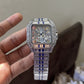 Cartier  Santos Skeleton Blue Diamond Quartz Watch