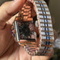 Cartier Santos Skeleton Copper-Blue Diamond Quartz Watch