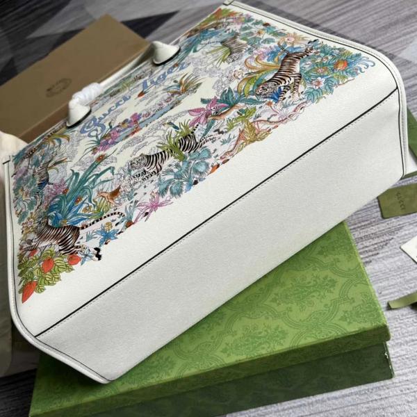 Gucci GG Shanghai Savanah Tiger Tote Bag With OG Magnetic Box & Dust Bag