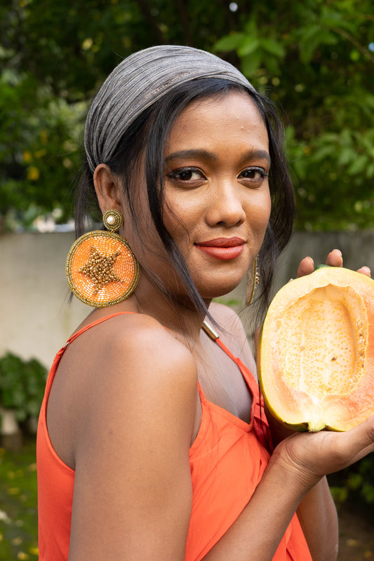 Papaya Fruit-Inspired Earrings