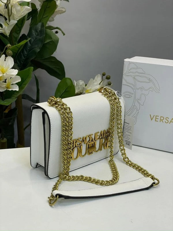 Versace Jeans Couture Saffiano Lock Crossbody Bag