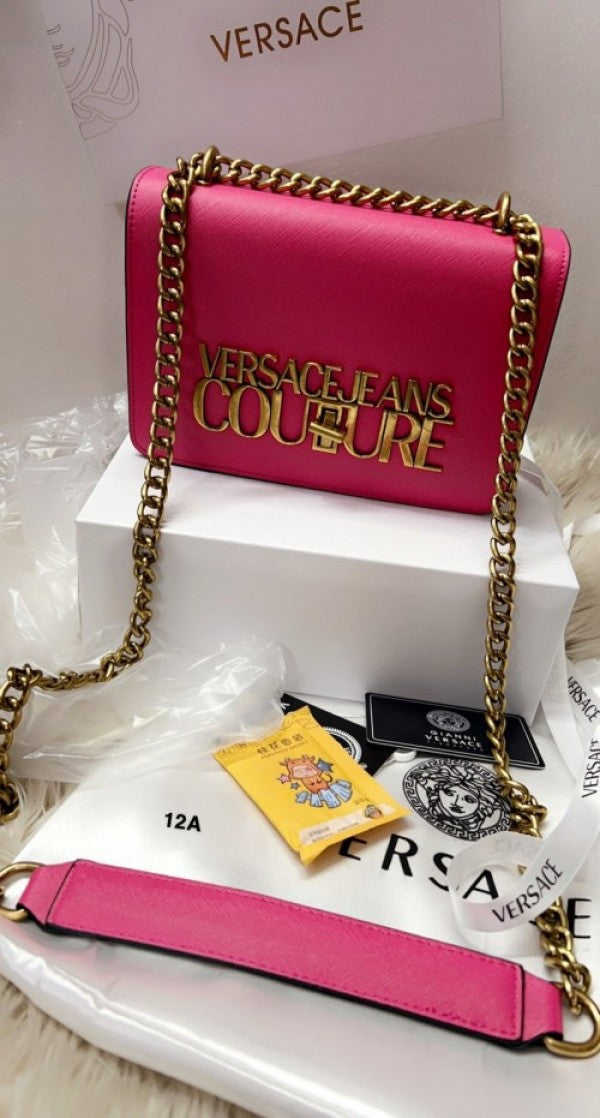Versace Jeans Couture Saffiano Lock Crossbody Bag