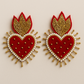 Red Velvet Heart-Shaped Earrings