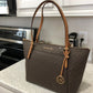 Michael Kors MK Ciara Tote Bag With Dust Bag (Brown) - LABLEWHORE.COM
