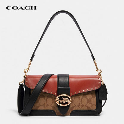 Coach Georgie Shoulder Bag In Colorblock Signature WIth OG Box & Dust Bag - LABLEWHORE.COM
